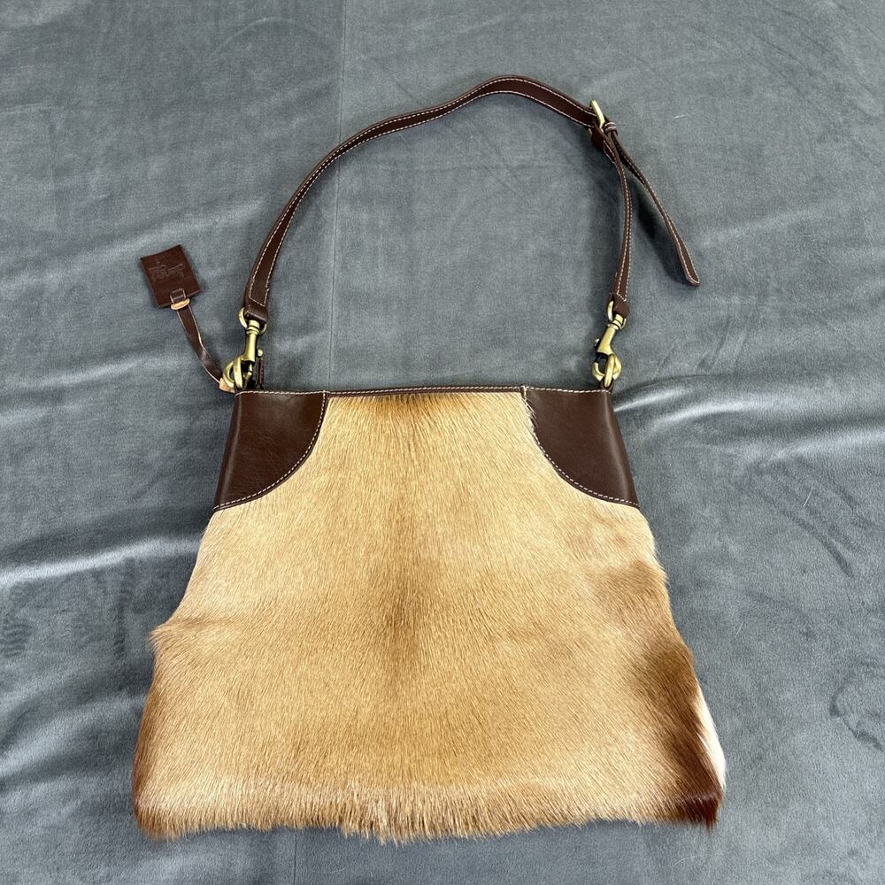 Diane Gail Roma Leather Shoulder Natural Springbok Fur Brown Tan Bnfts Charity - Picture 2 of 16